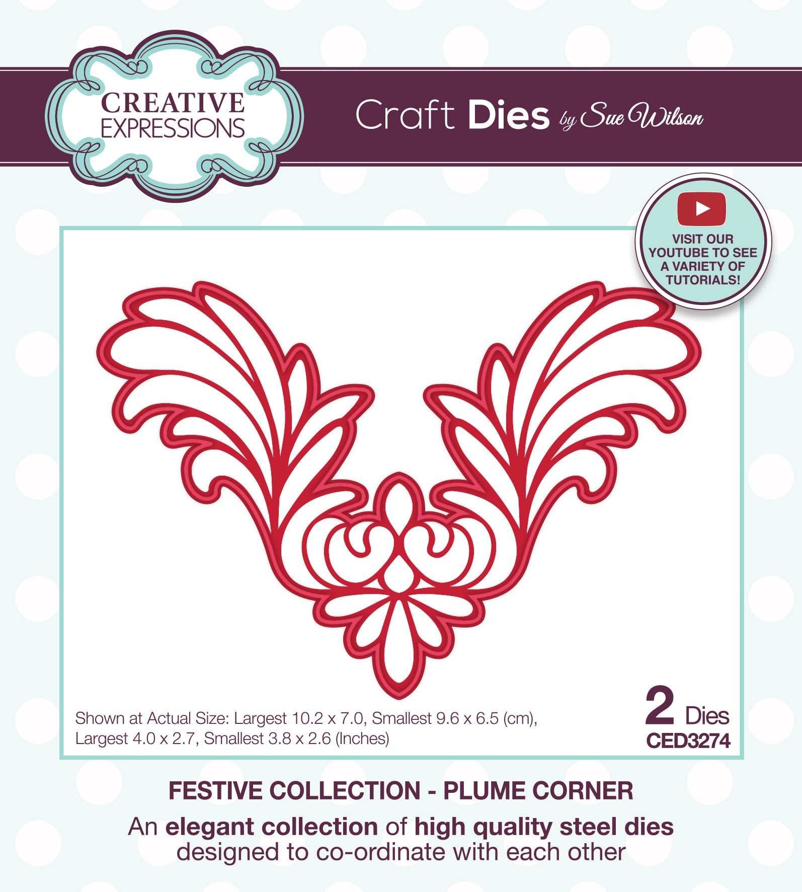 Creative Expressions Sue Wilson Plume Corner Craft Die