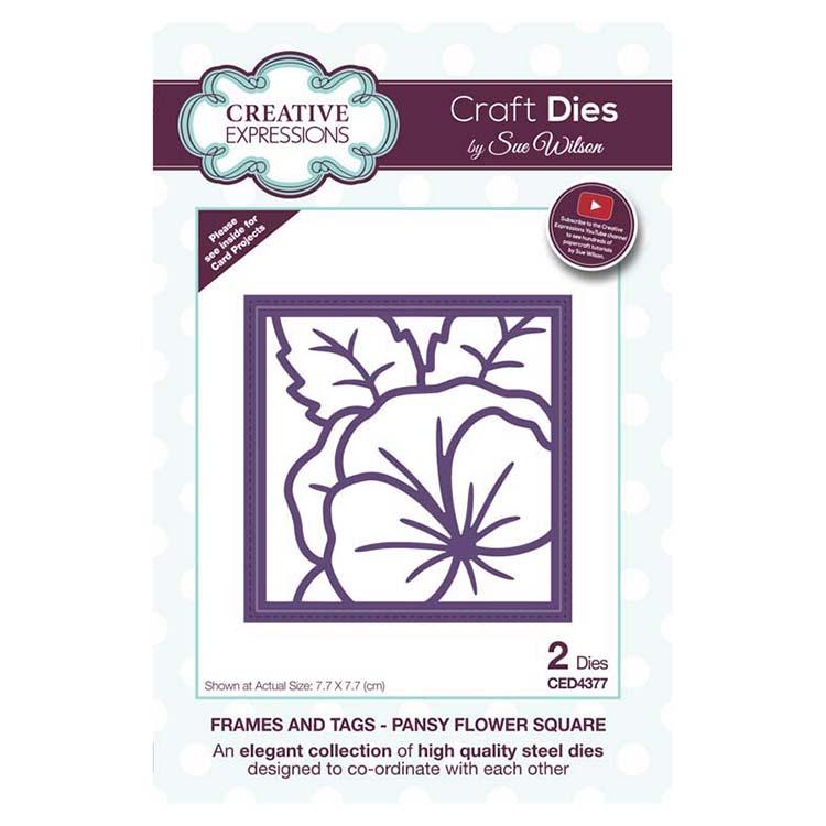 Creative Expressions Dies by Sue Wilson Frames and Tags Collection Pansy Flower Square