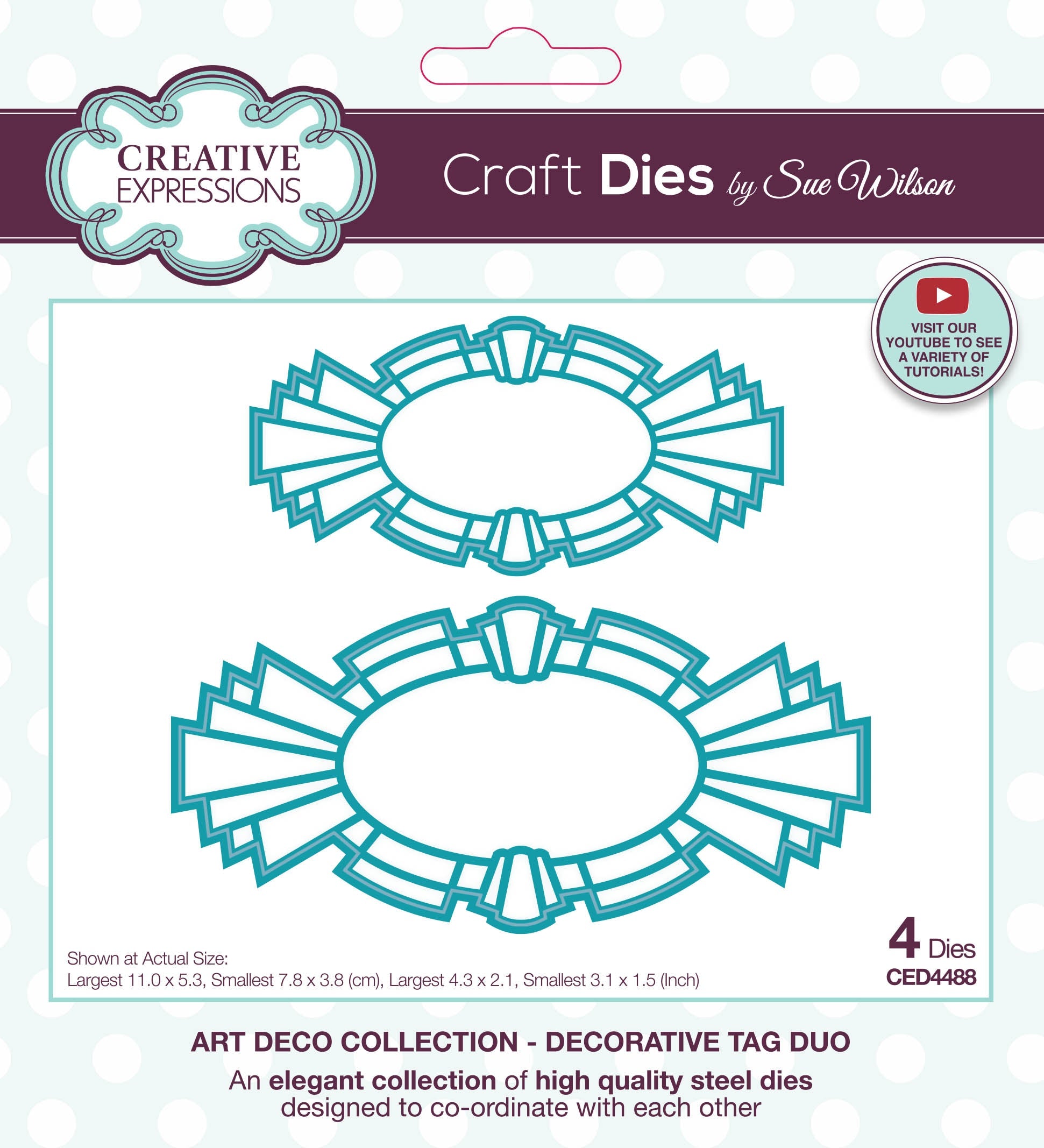 Creative Expressions Sue Wilson Art Deco Decorative Tag Duo Craft Die