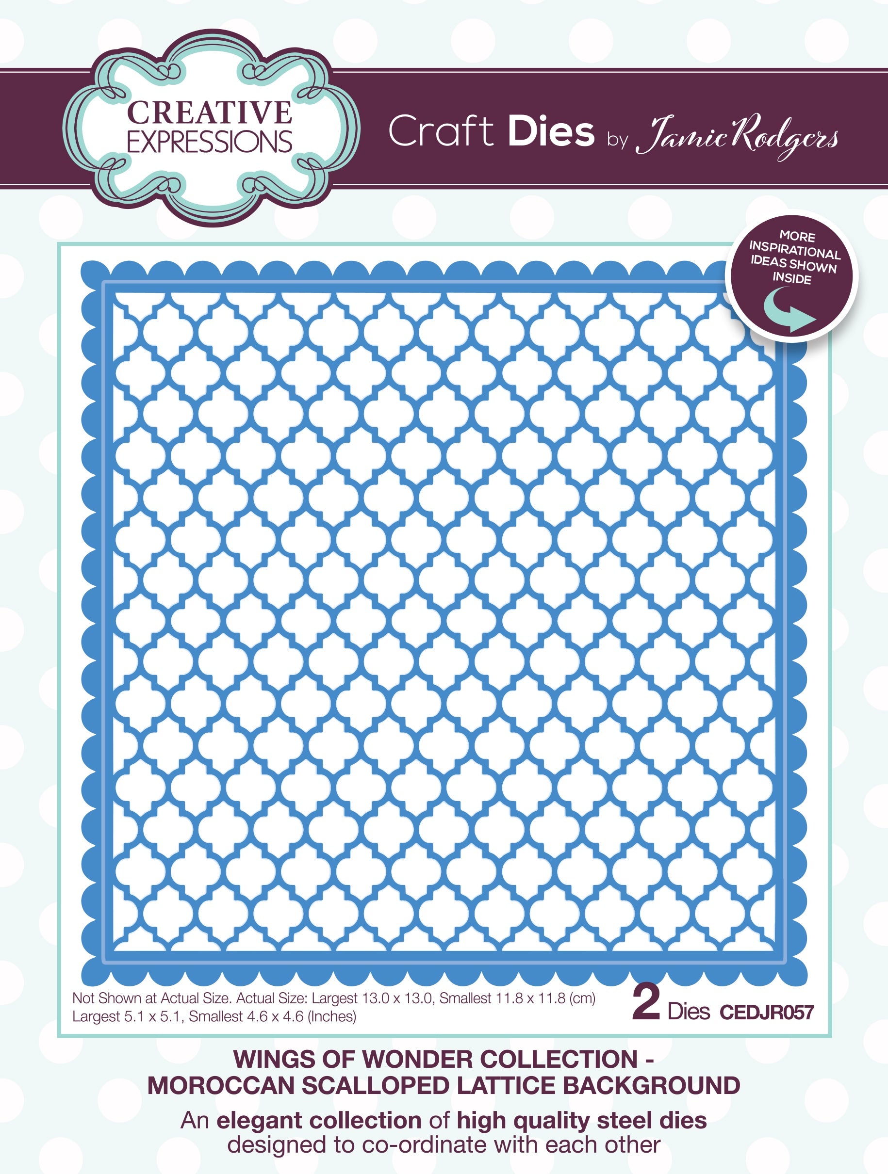 Creative Expressions Jamie Rodgers Moroccan Scalloped Lattice Background Craft Die