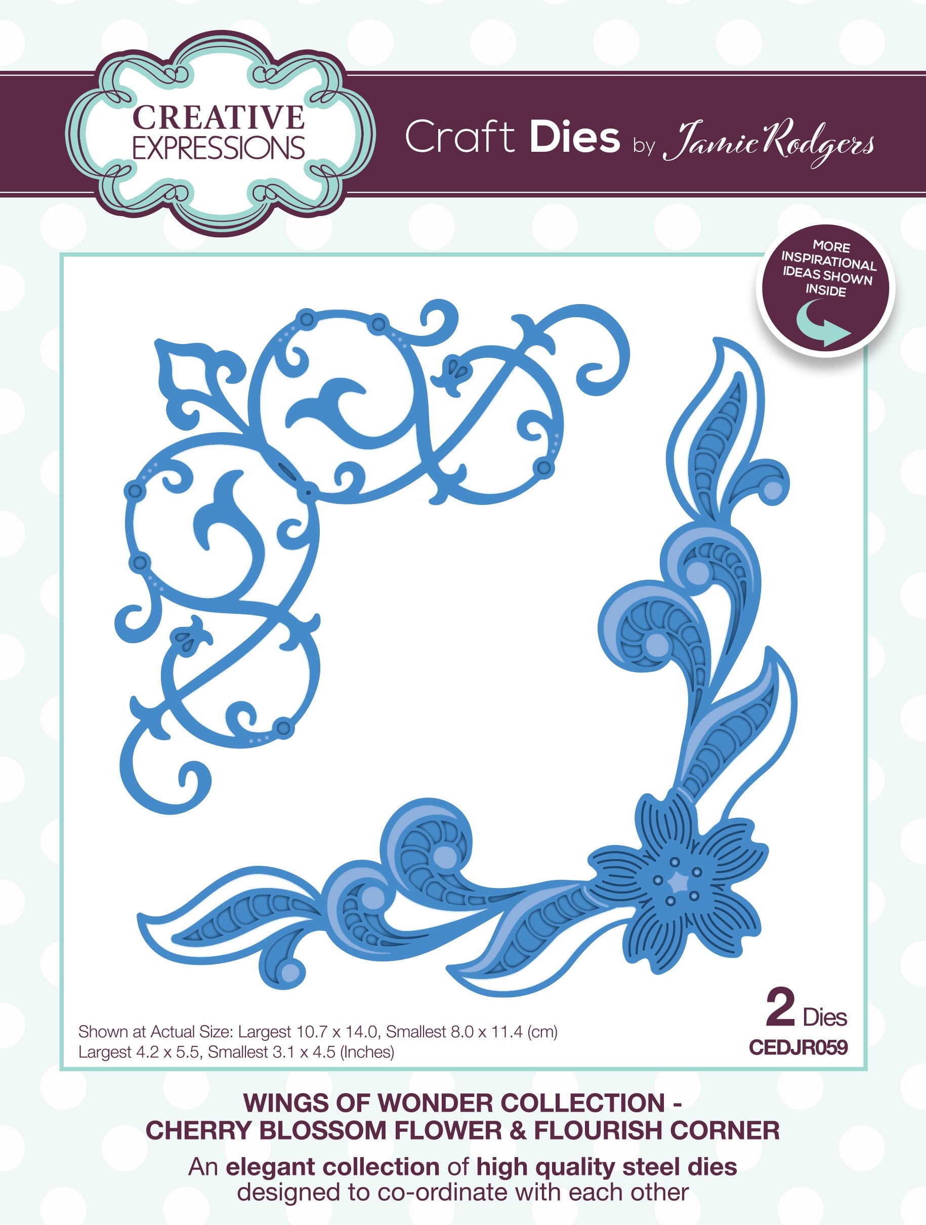 Creative Expressions Jamie Rodgers Cherry Blossom Flower & Flourish Corner Craft Die