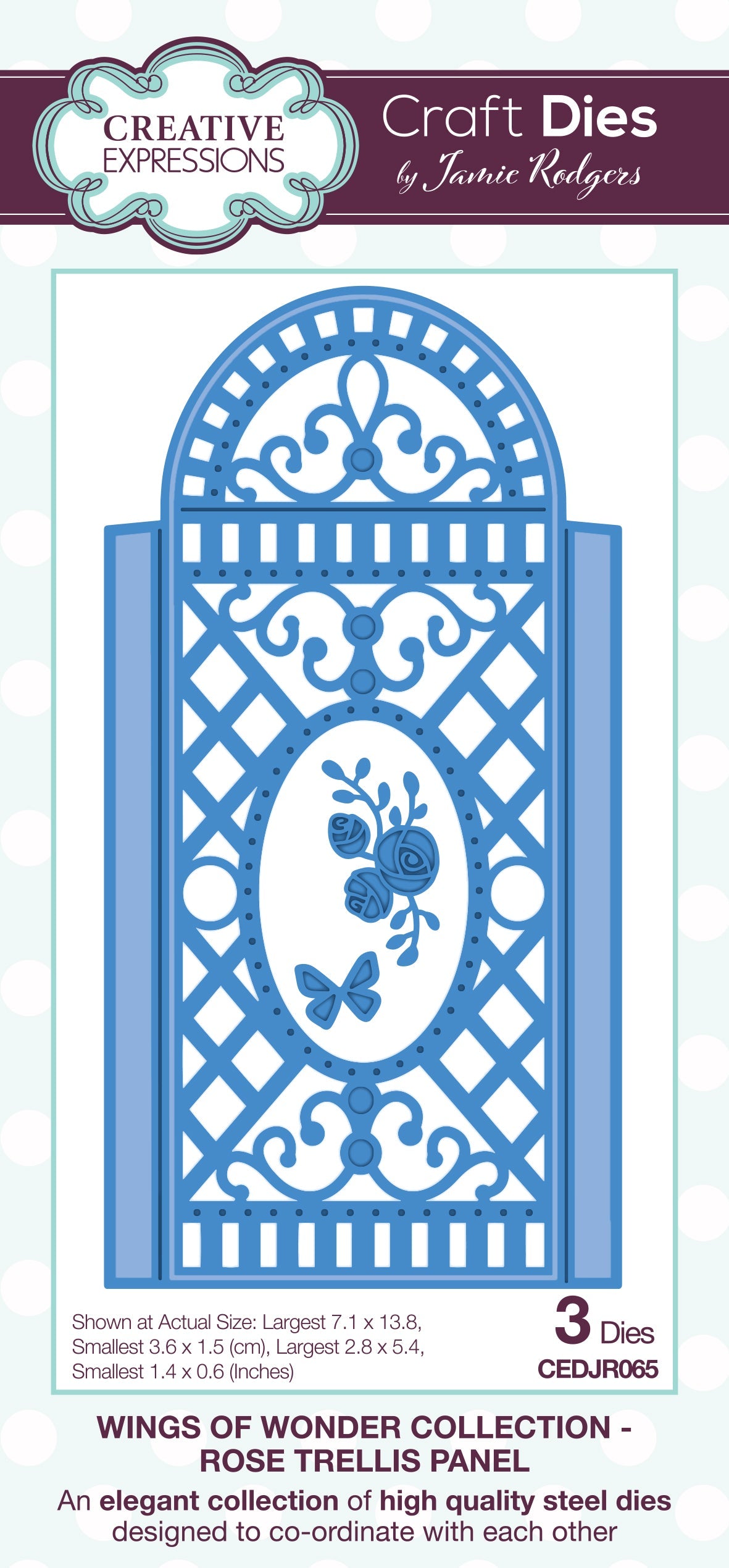 Creative Expressions Jamie Rodgers Rose Trellis Panel Craft Die