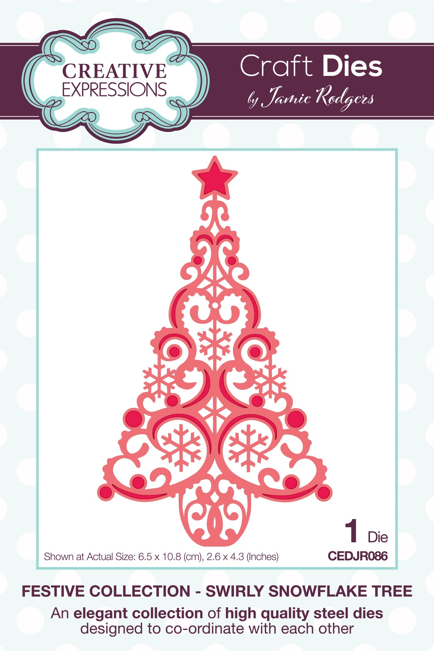 Creative Expressions Jamie Rodgers Swirly Snowflake Tree Craft Die