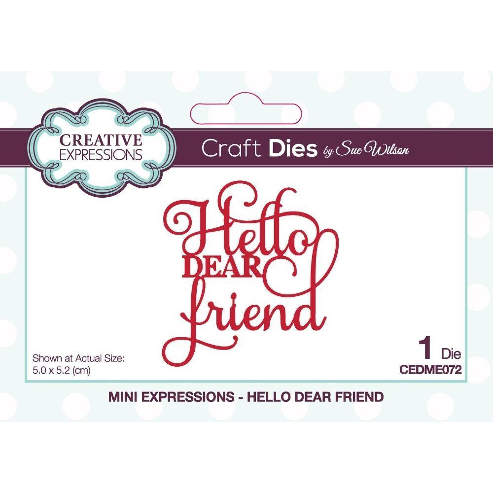 Sue Wilson Mini Expressions Hello Dear Friend Craft Die