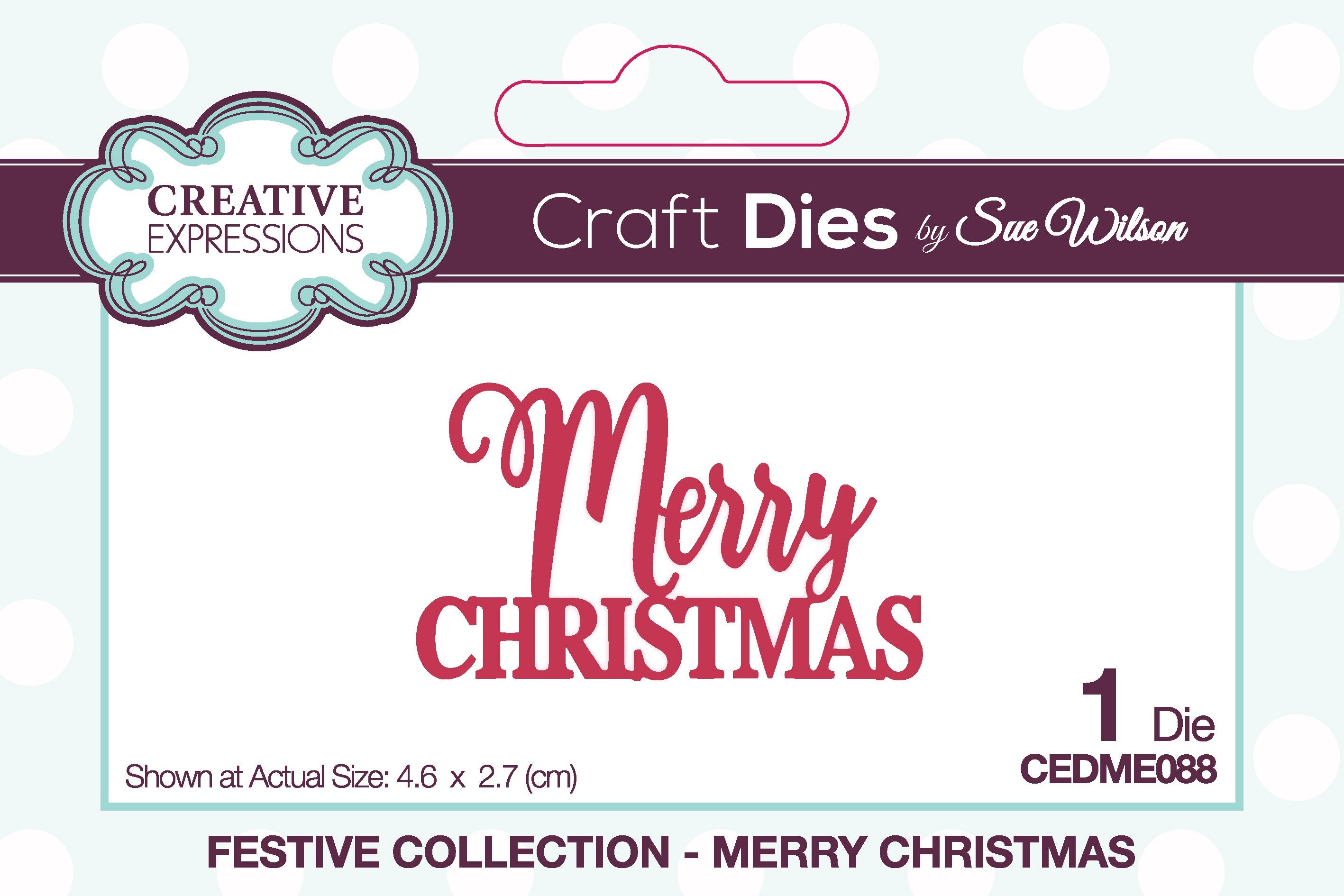 Creative Expressions Sue Wilson Mini Expressions Merry Christmas Craft Die