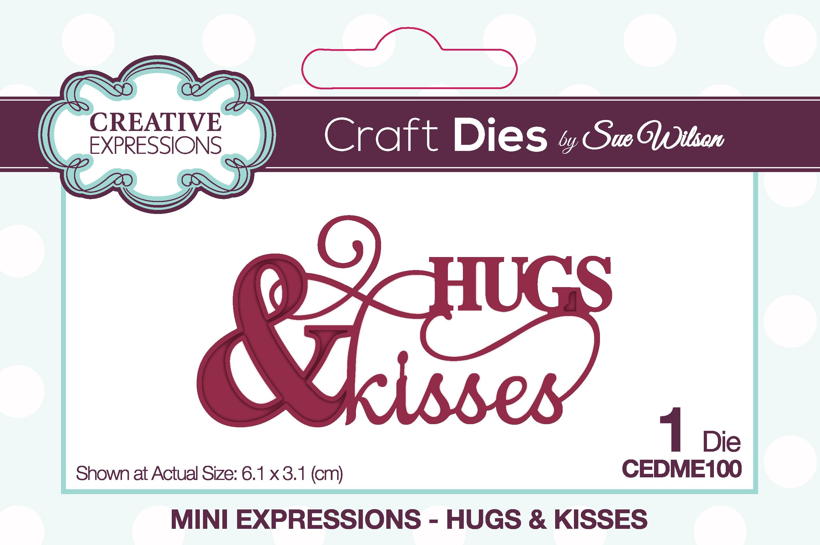 Creative Expressions Sue Wilson Mini Expressions Hugs & Kisses Craft Die