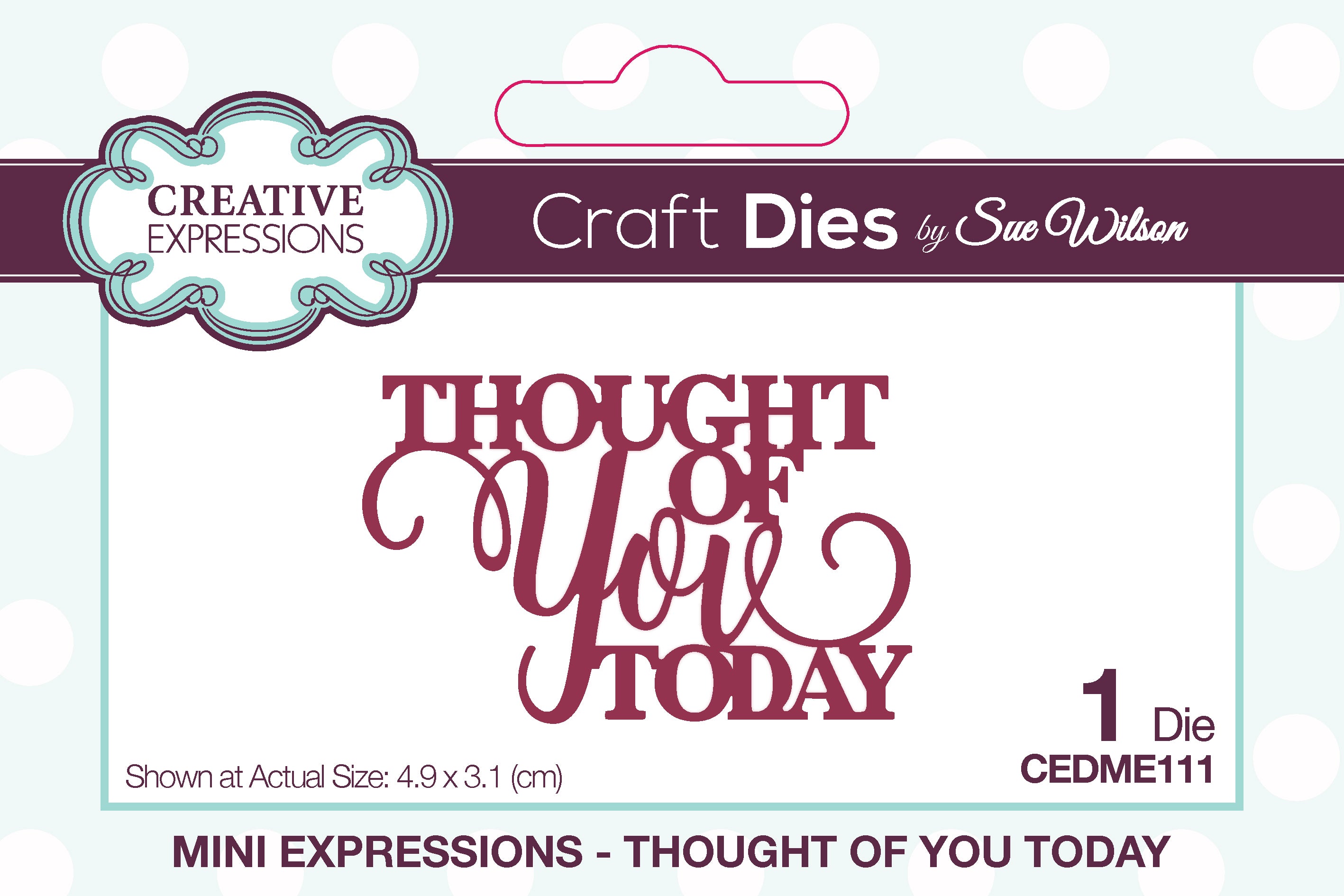 Creative Expressions Sue Wilson Mini Sentiments Thought Of You Today Craft Die