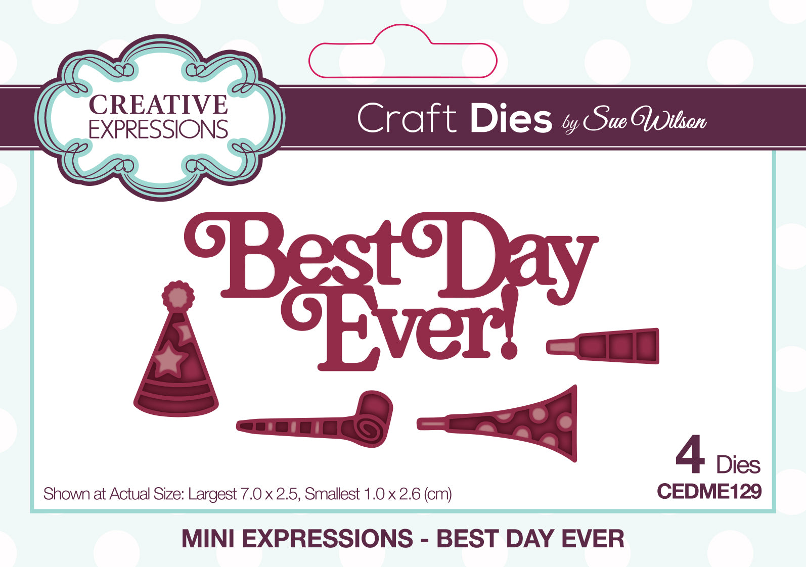 Creative Expressions Sue Wilson Mini Expressions Best Day Ever Craft Die