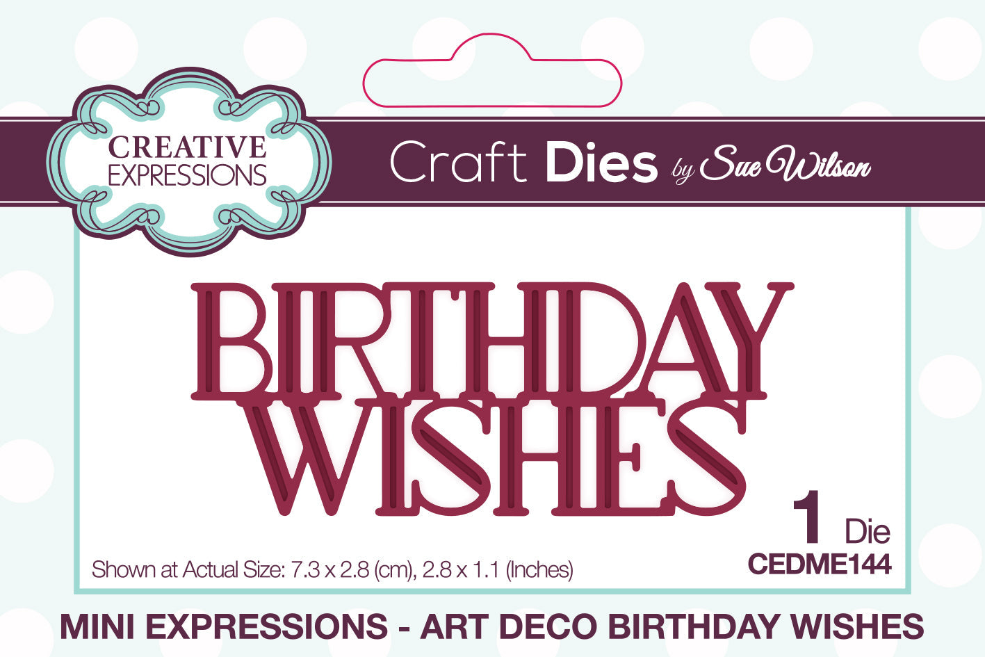 Creative Expressions Sue Wilson Mini Expressions Art Deco Birthday Wishes Craft Die