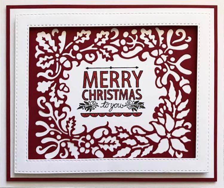 Paper Cuts Collection Festive Foliage Frame Craft Die