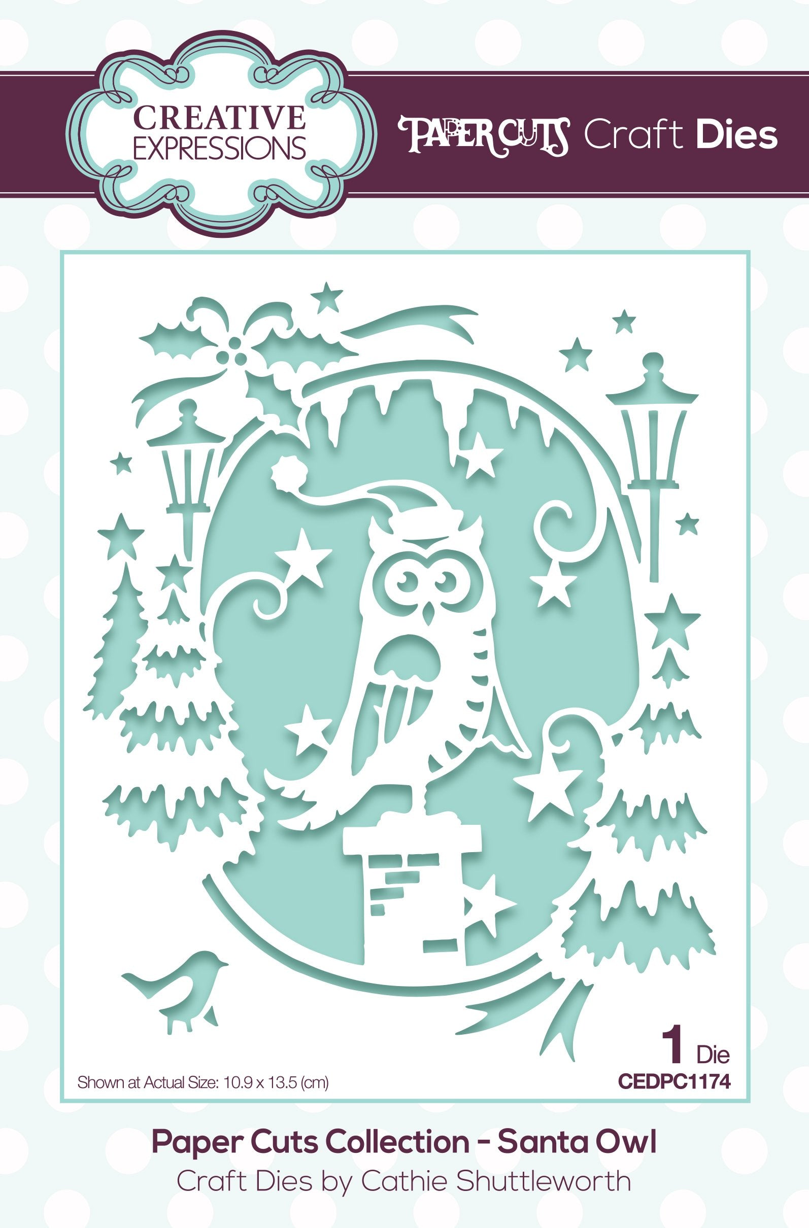 Creative Expressions Paper Cuts Scene Santa Owl Craft Die