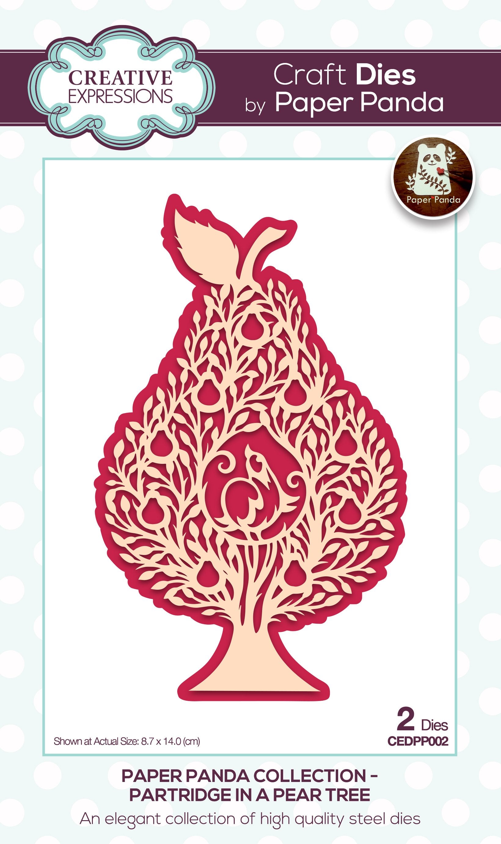 Paper Panda Partridge In A Pear Tree Craft Die