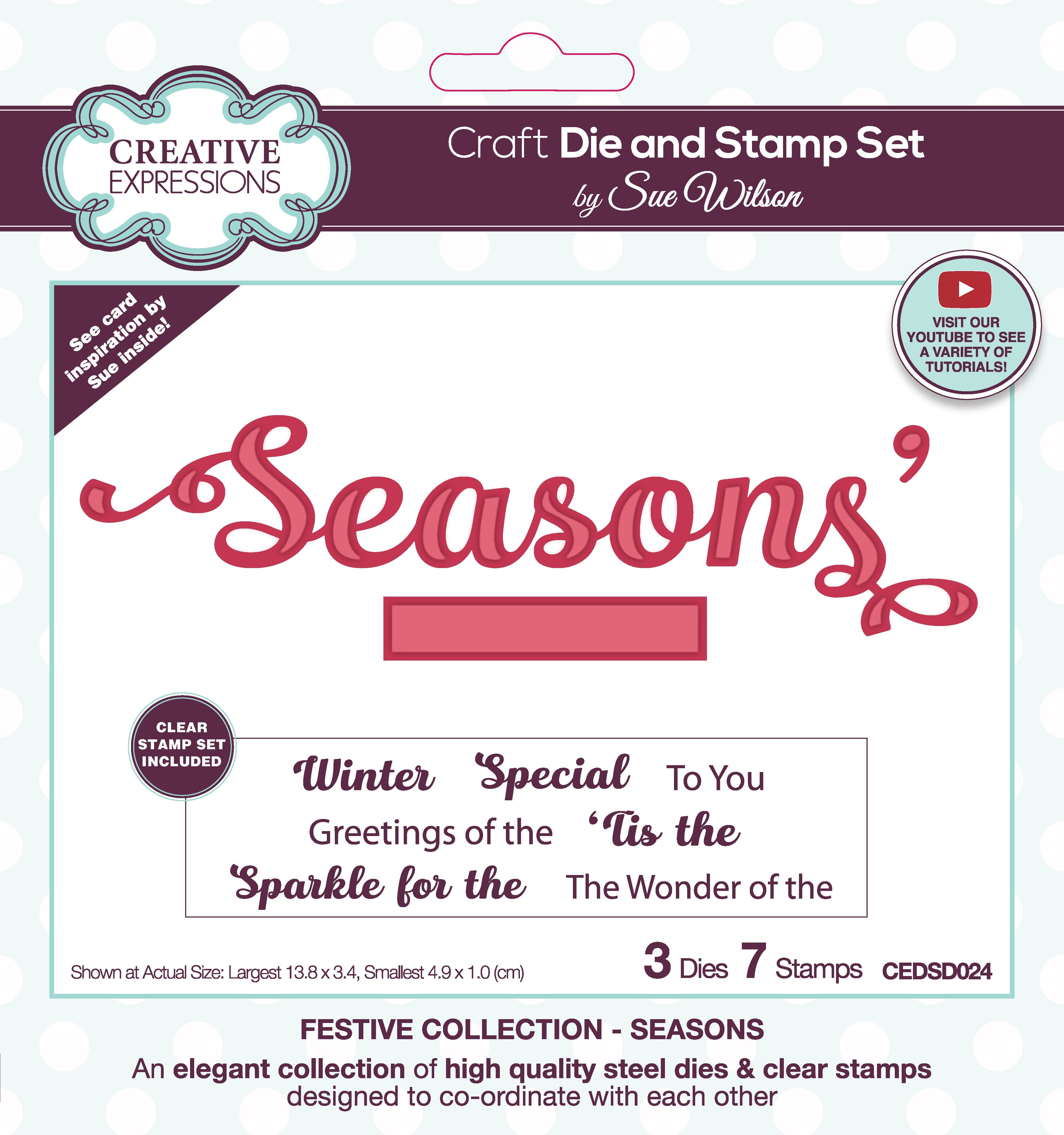 Creative Expressions Sue Wilson Seasons Craft Die & Stamp Set