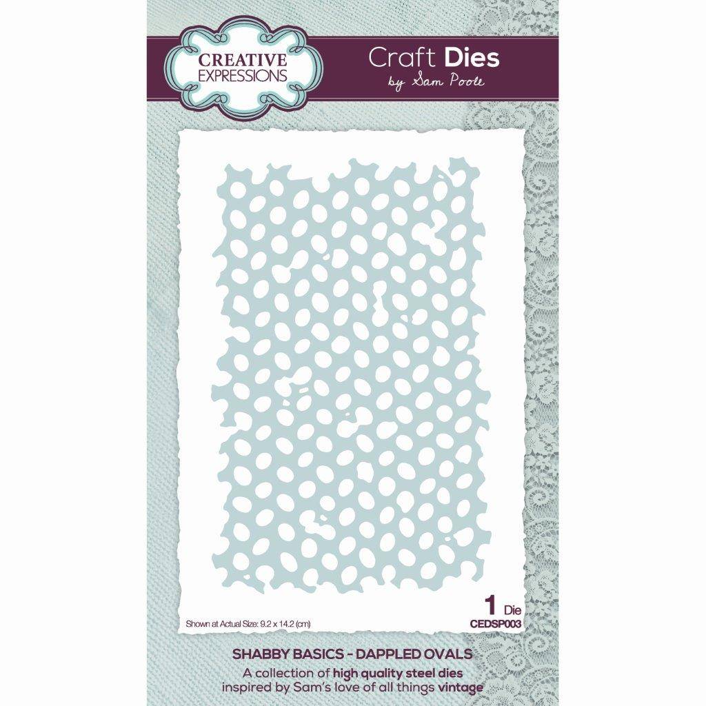 Sam Poole Shabby Basics Dappled Ovals Craft Die