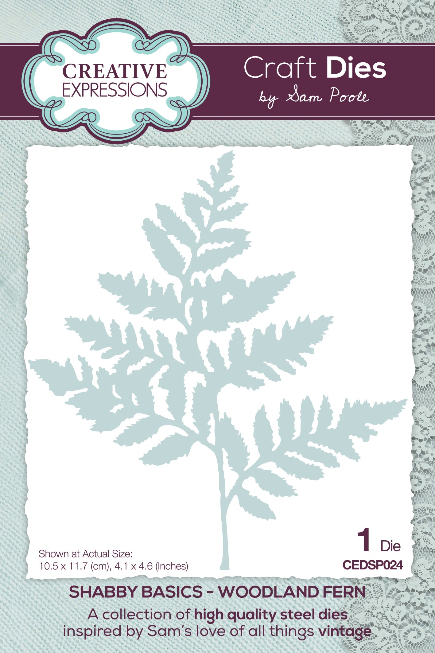 Creative Expressions Sam Poole Shabby Basics Woodland Fern Craft Die