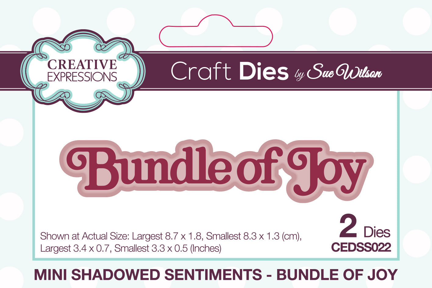 Creative Expressions Sue Wilson Mini Shadowed Sentiments Bundle Of Joy Craft Die