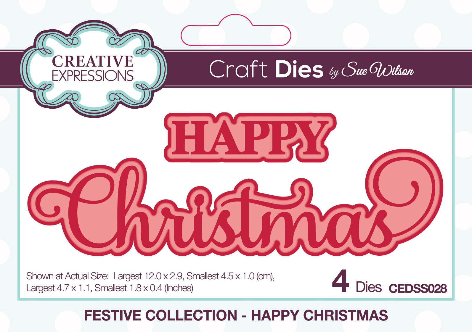 Creative Expressions Sue Wilson Festive Happy Christmas Craft Die