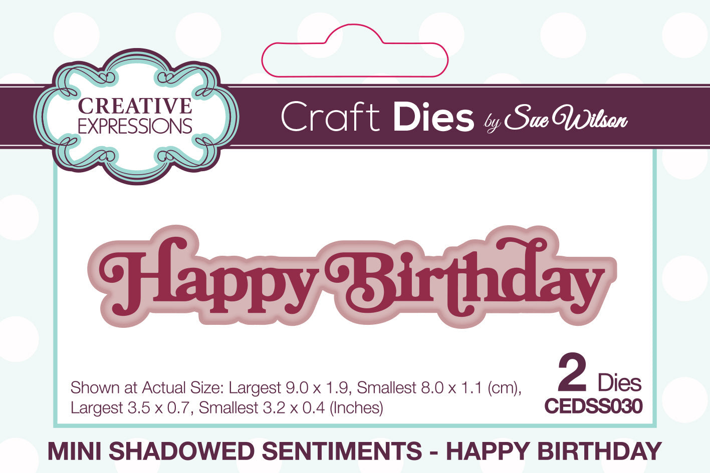 Creative Expressions Sue Wilson Mini Shadowed Sentiments Happy Birthday Craft Die