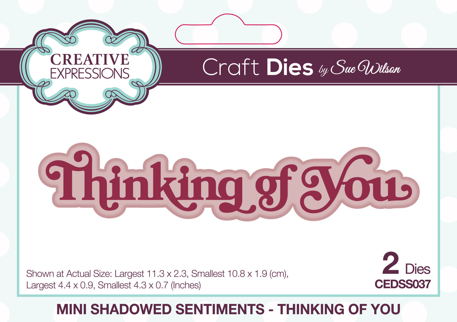 Creative Expressions Sue Wilson Mini Shadowed Sentiments Thinking Of You Craft Die