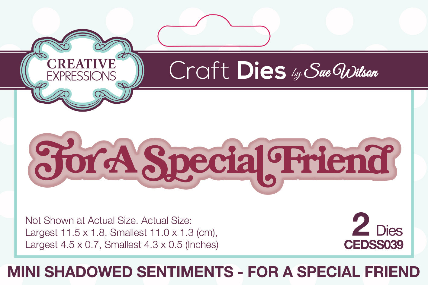 Creative Expressions Sue Wilson Mini Shadowed Sentiments For A Special Friend Craft Die