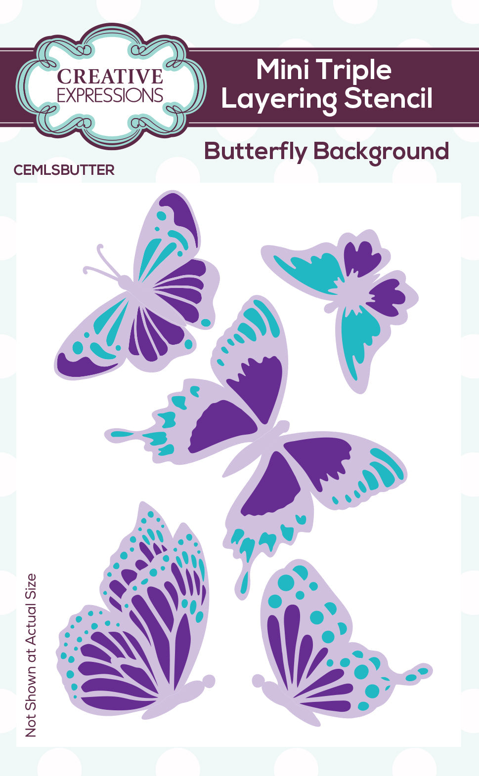 Creative Expressions Butterfly Background Mini Triple Layering Stencil 4 in x 3 in Set of 3