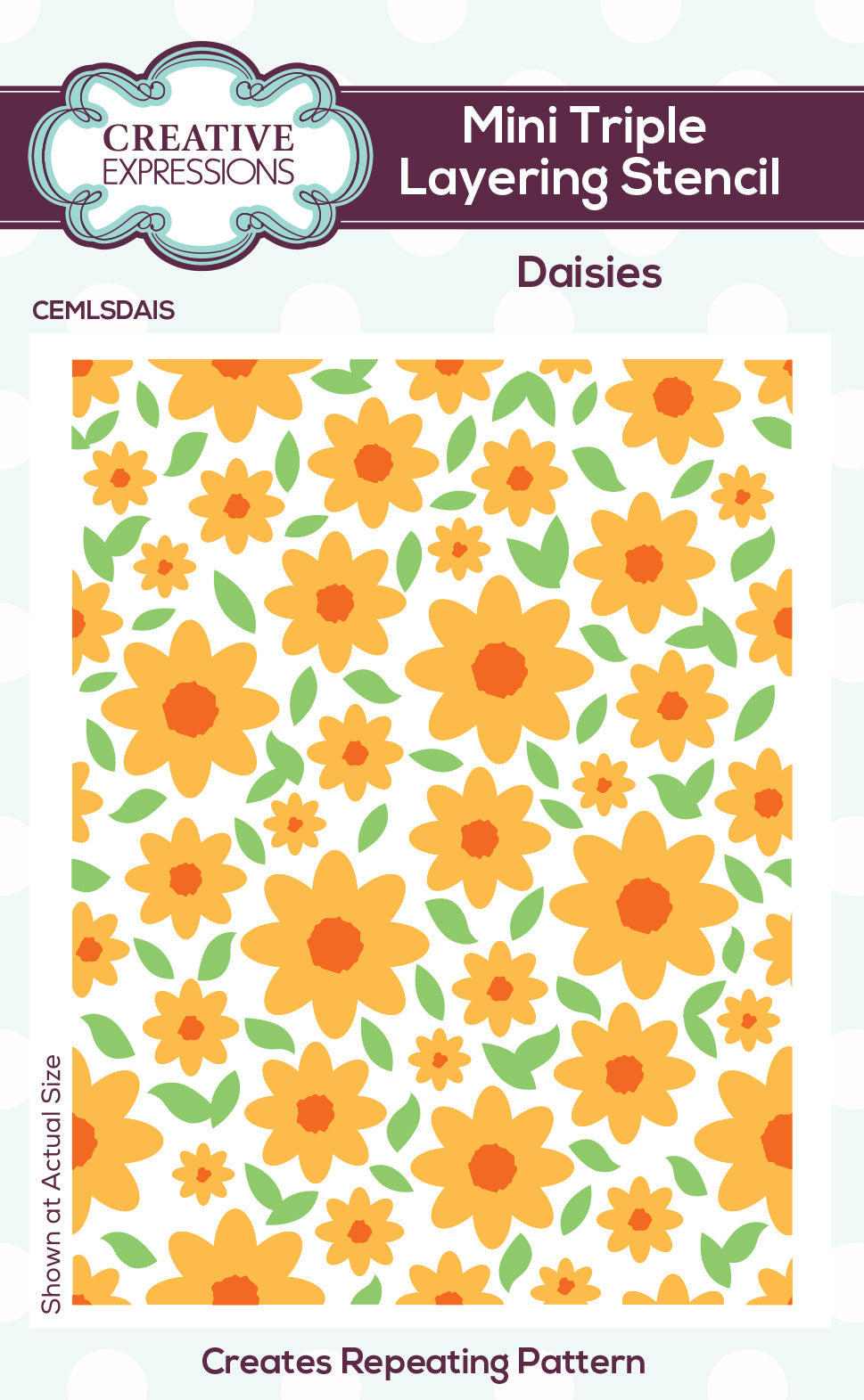 Creative Expressions Daisies Mini Triple Layering Stencil 4 in x 3 in Set of 3