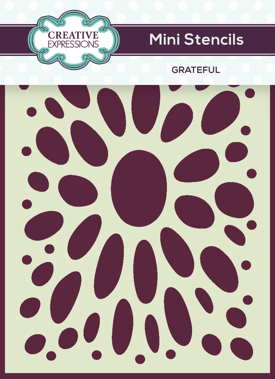 Creative Expressions Mini Stencil Grateful 4 in x 3 in