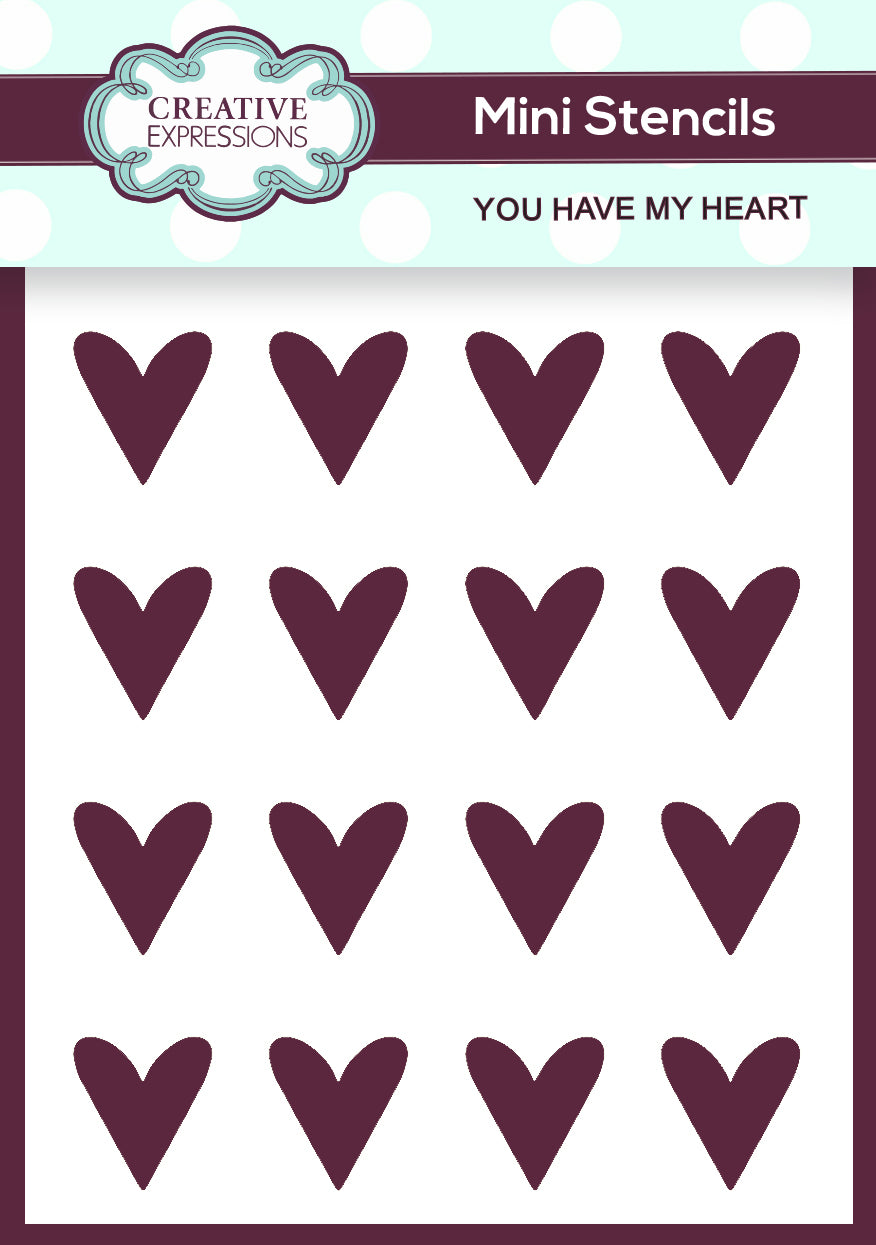 Creative Expressions Mini Stencil You Have My Heart 4 in x 3 in