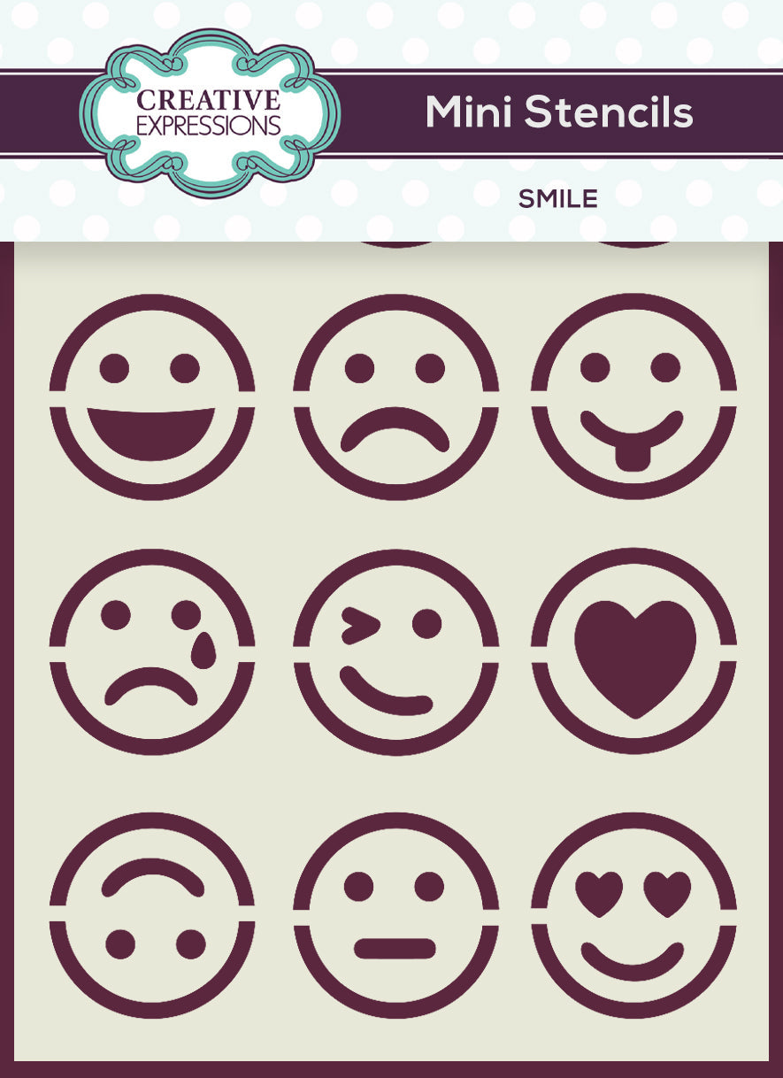 Creative Expressions Mini Stencil Smile 4.0 in x 3.0 in