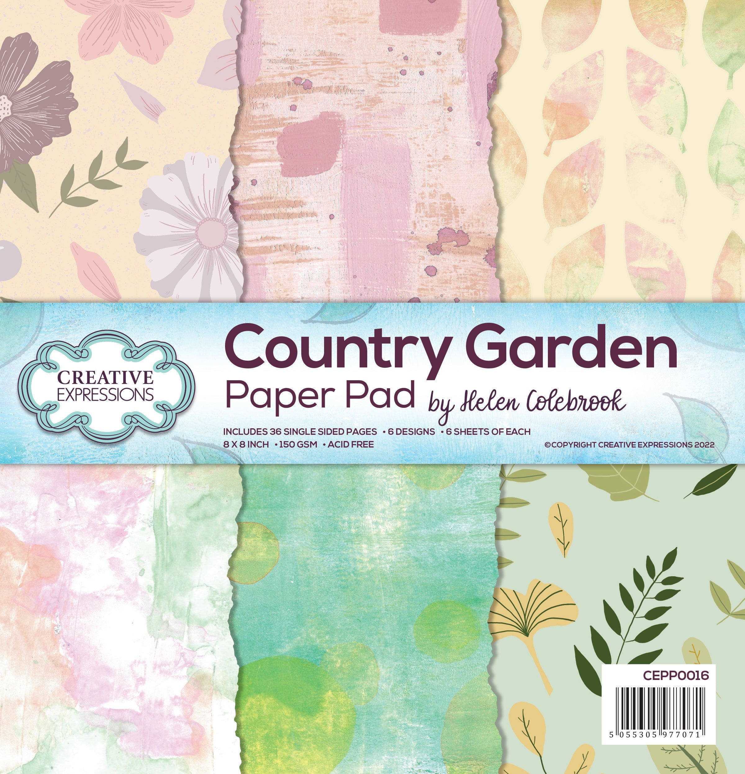 Creative Expressions Helen Colebrook Country Garden 8 in x 8 in Paper Pad