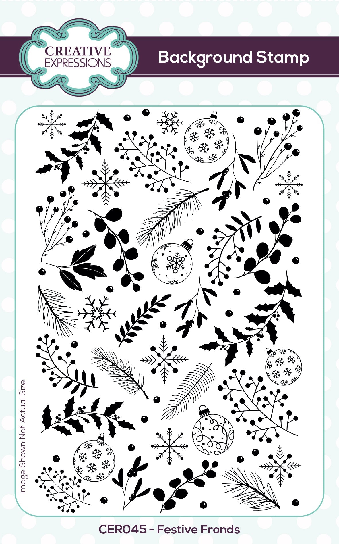 Creative Expressions Festive Fronds 4 in x 6 in Pre Cut Rubber Stamp