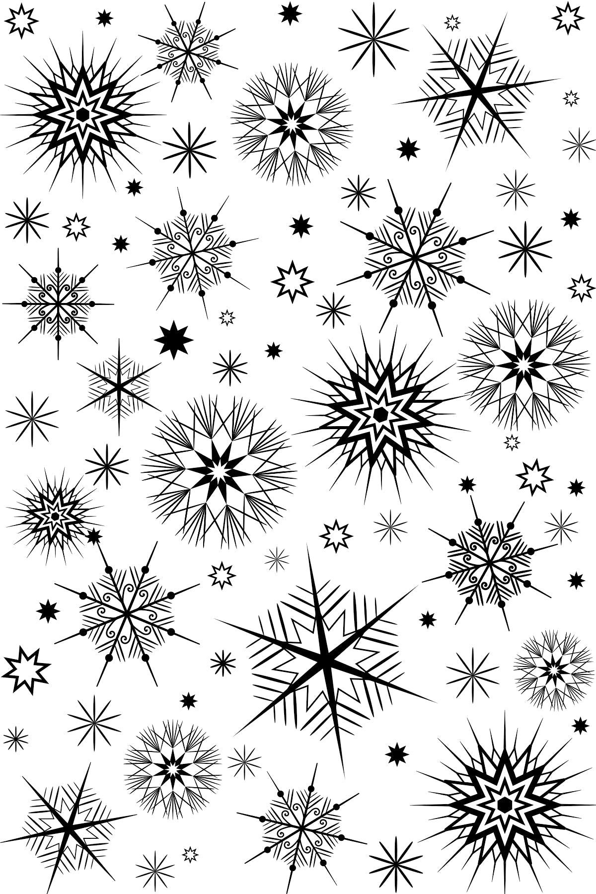 Creative Expressions Kaleido-Snow 4 in x 6 in Pre Cut Rubber Stamp