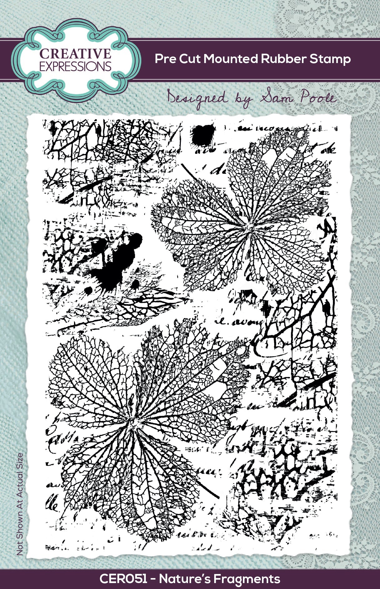 Creative Expressions Sam Poole Nature's Fragments 4 in x 6 in Pre-Cut Rubber Stamp