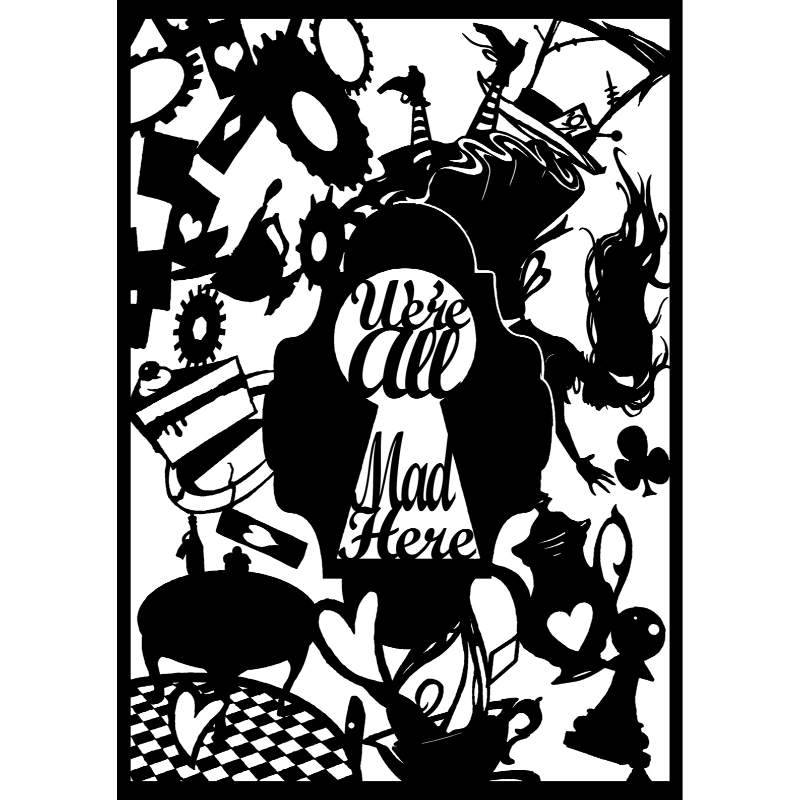 Creative Expressions Paper Panda We're All Mad Here Pre Cut Rubber Stamp