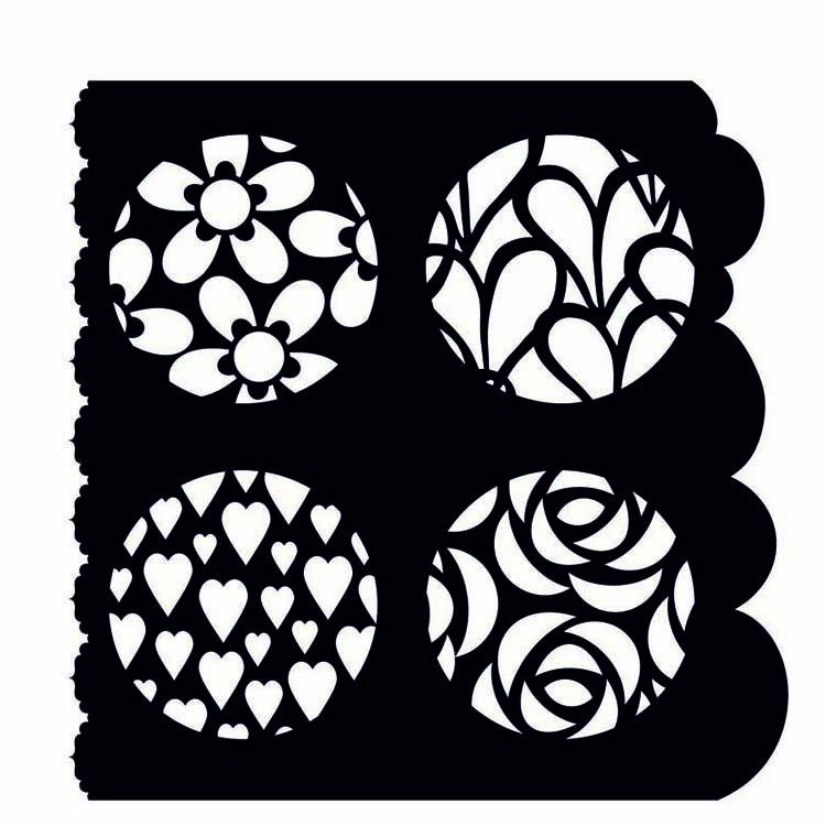 Creative Expressions 7" X 7" Artist Trading Stencil Stencil Hearts & Flowers