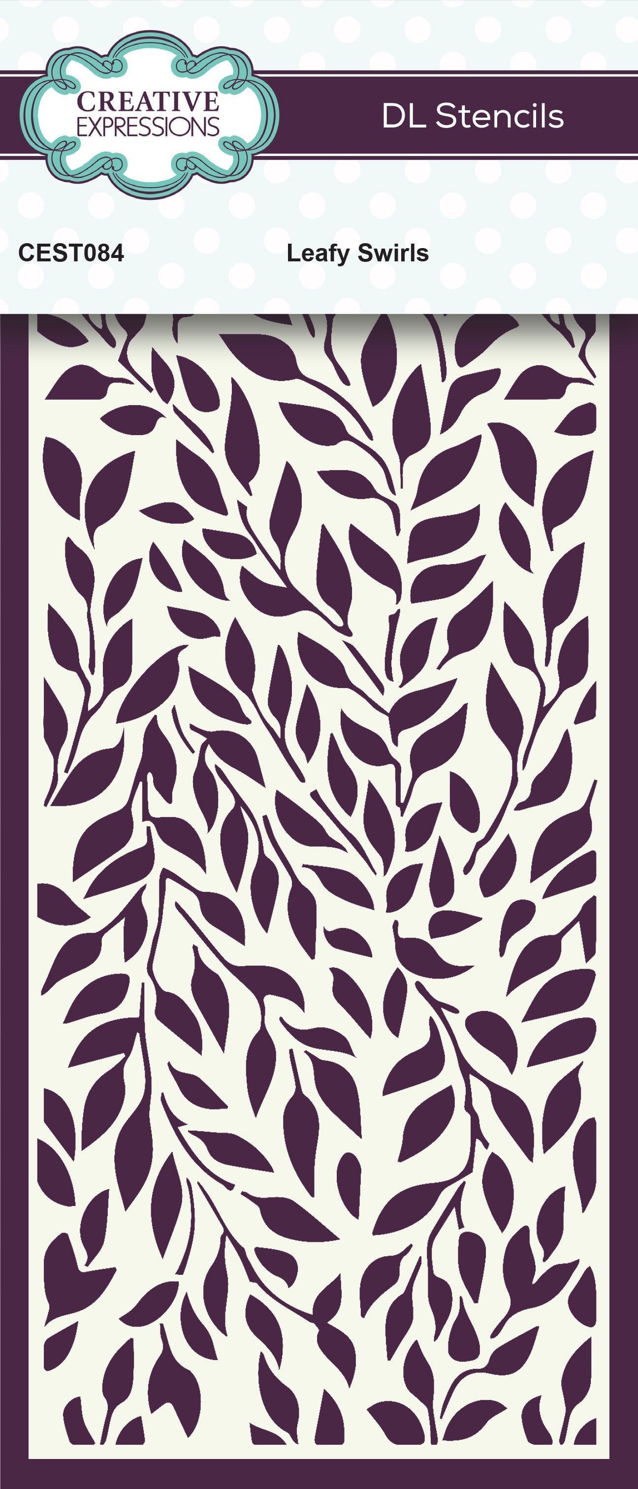 Creative Expressions Leafy Swirls DL Stencil