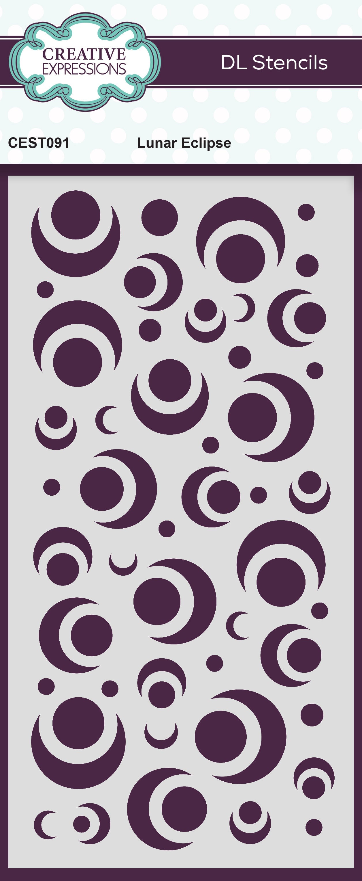 Creative Expressions Lunar Eclipse DL Stencil 4 in x 8 in (10.0 x 20.3 cm)