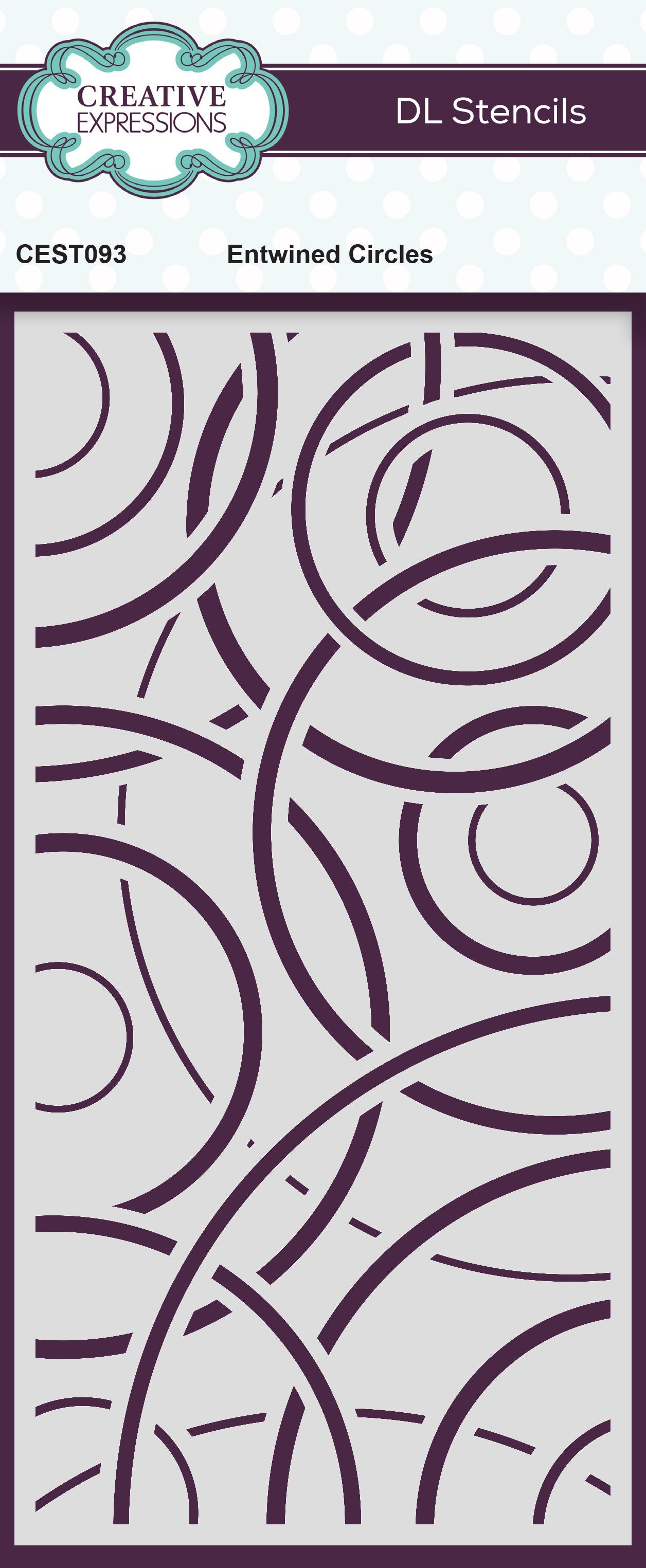 Creative Expressions Entwined Circles DL Stencil 4 in x 8 in (10.0 x 20.3 cm)