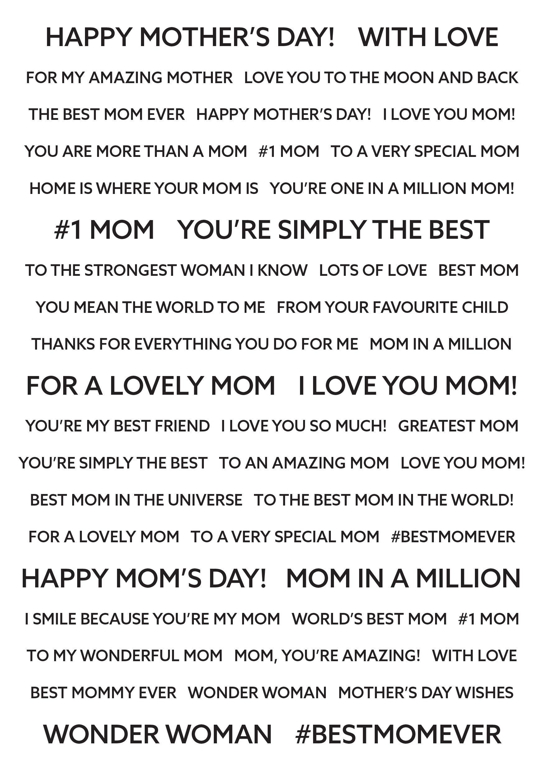 Creative Expressions Wordies Sentiment Sheets - Best Mom Pk 4 6 in x 8 in