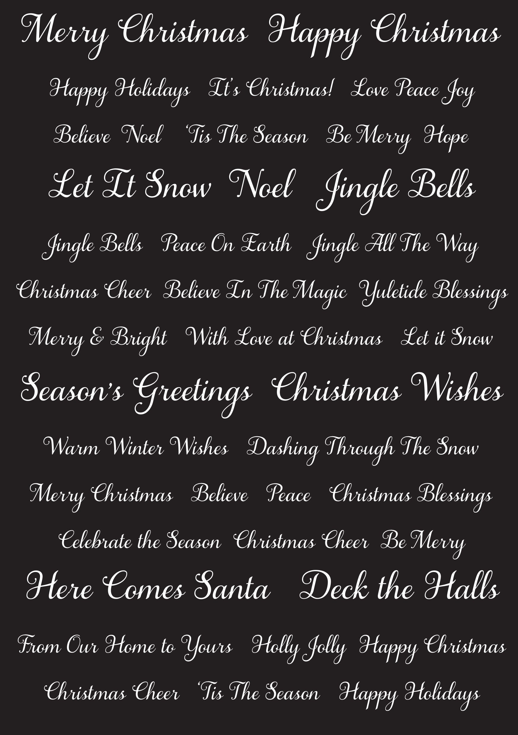 Creative Expressions Wordies Sentiment Sheets Christmas Script