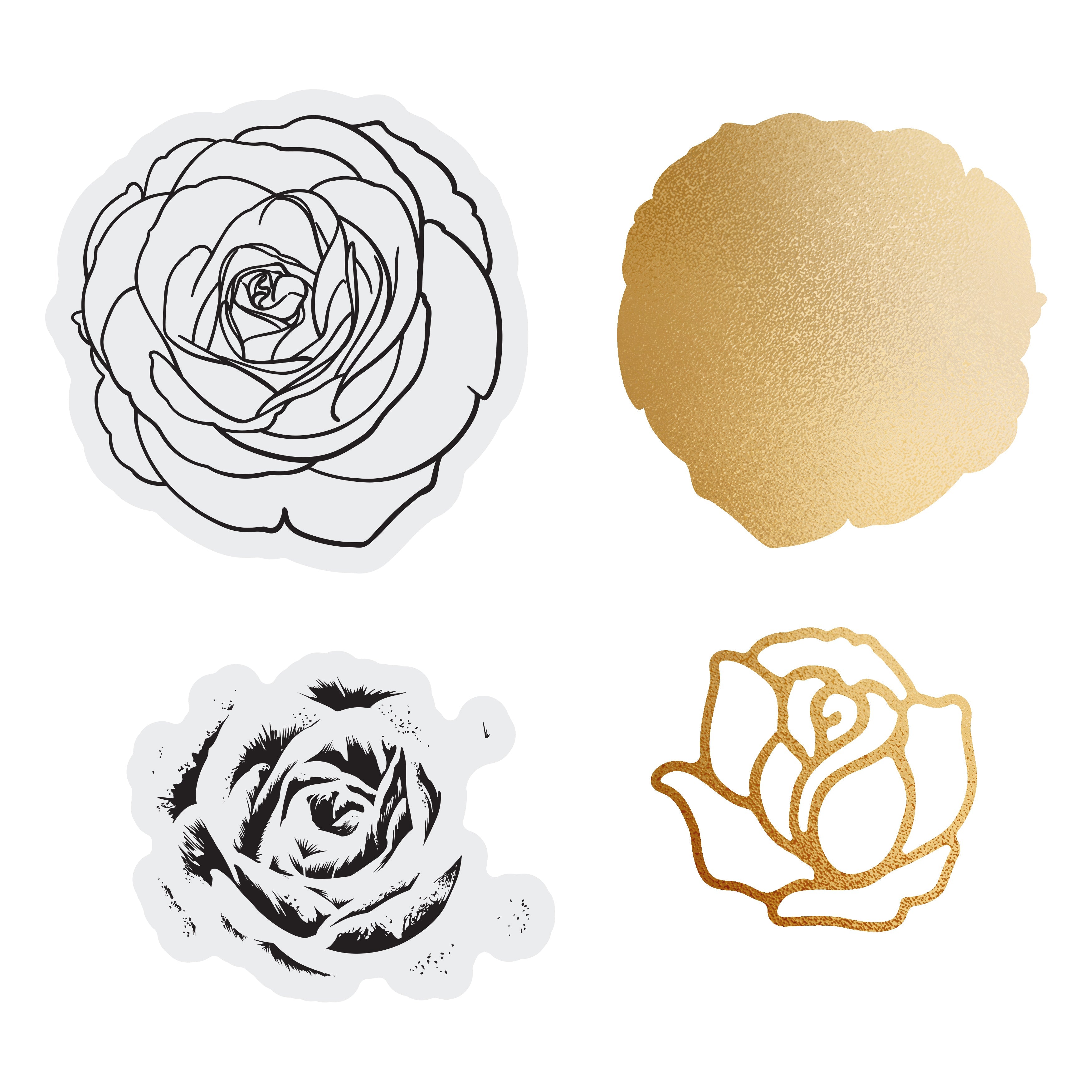 Couture Creations - Elegance Collection - Layering Stamp And Die Set  - Rose Mini (4pc)