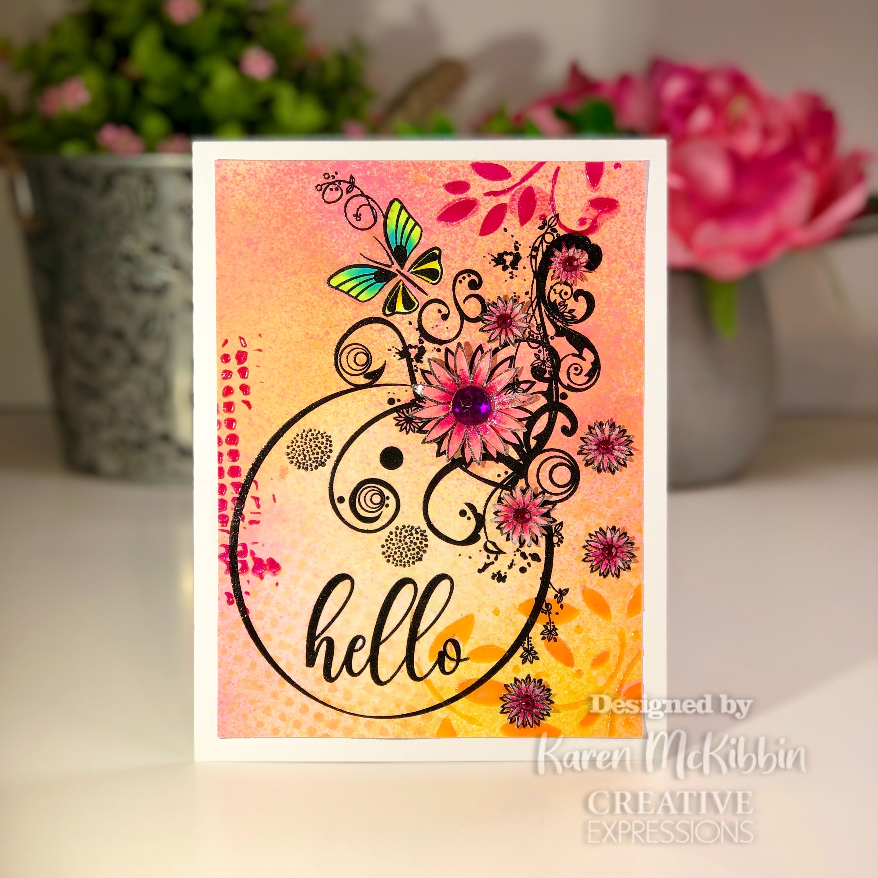 Creative Expressions Designer Boutique Why Hello  6 in x 4 in Clear Stamp Set