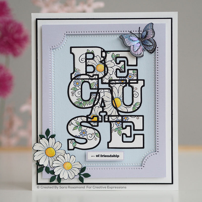 Sue Wilson Big Bold Words Because Craft Die & Stamp Set