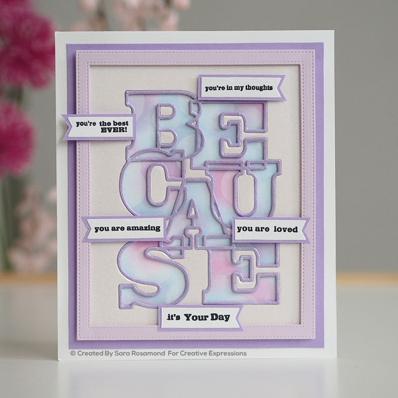 Sue Wilson Big Bold Words Because Craft Die & Stamp Set