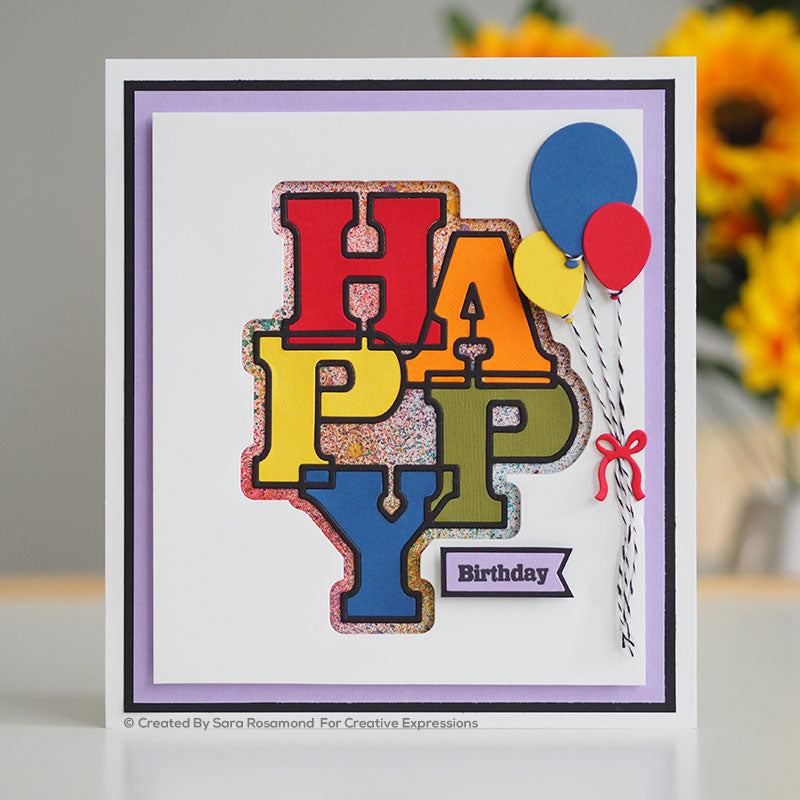 Sue Wilson Big Bold Words Happy Craft Die & Stamp Set