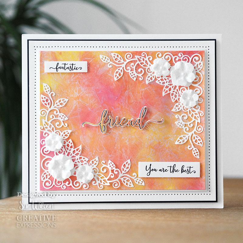 Creative Expressions Sue Wilson Bold Shadowed Sentiments Friend Craft Die and Stamp Set