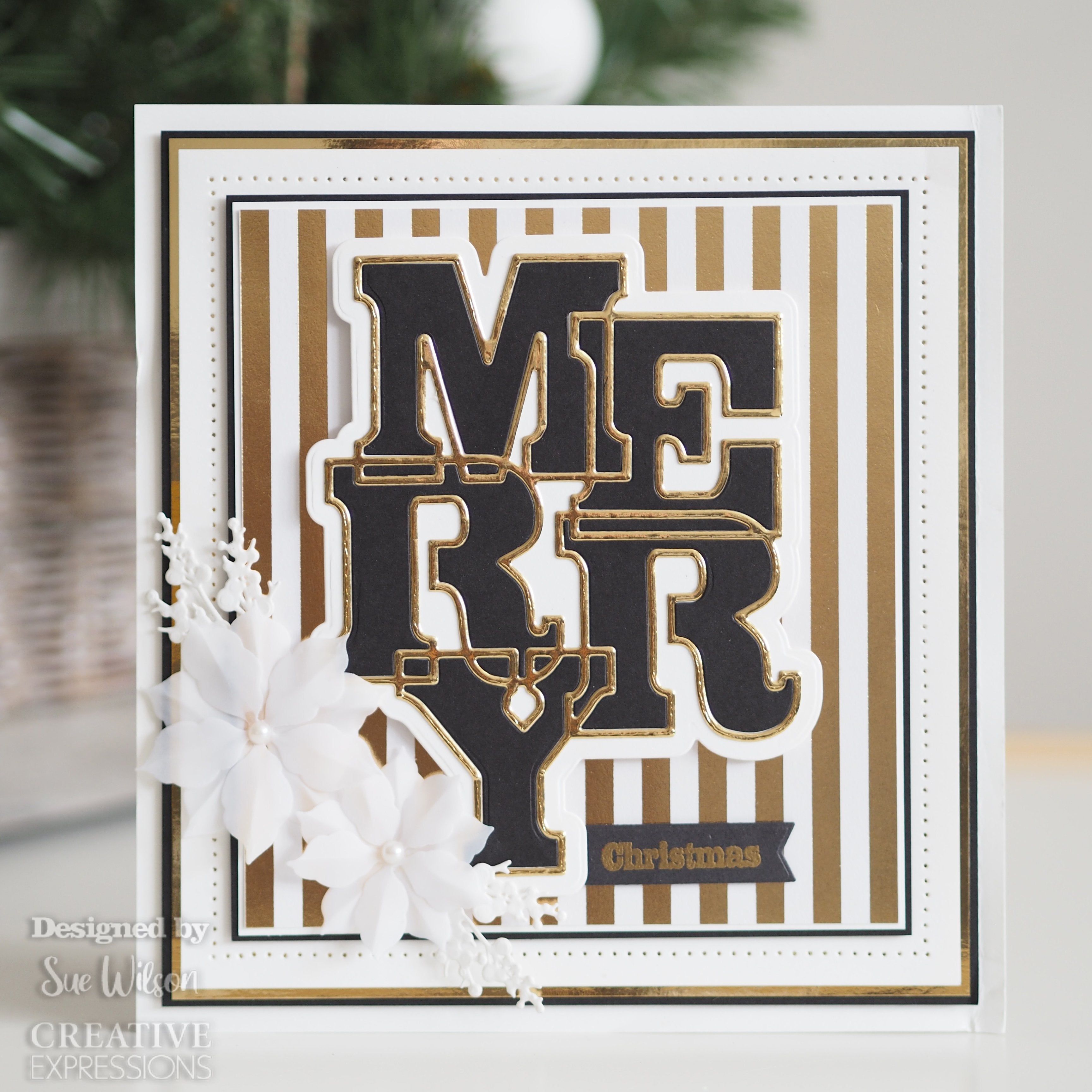 Creative Expressions Sue Wilson Big Bold Words Merry Craft Die & Stamp Set