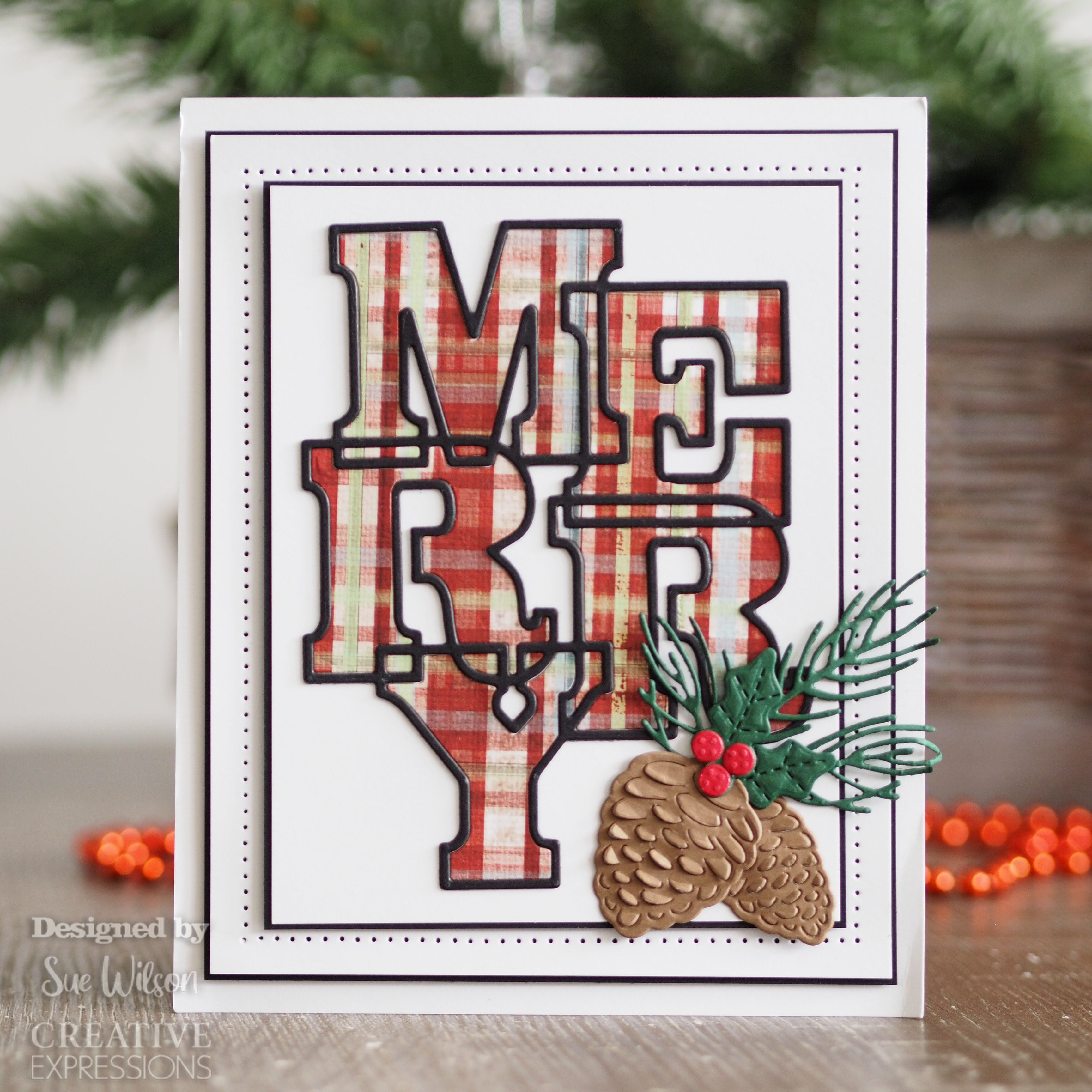 Creative Expressions Sue Wilson Big Bold Words Merry Craft Die & Stamp Set