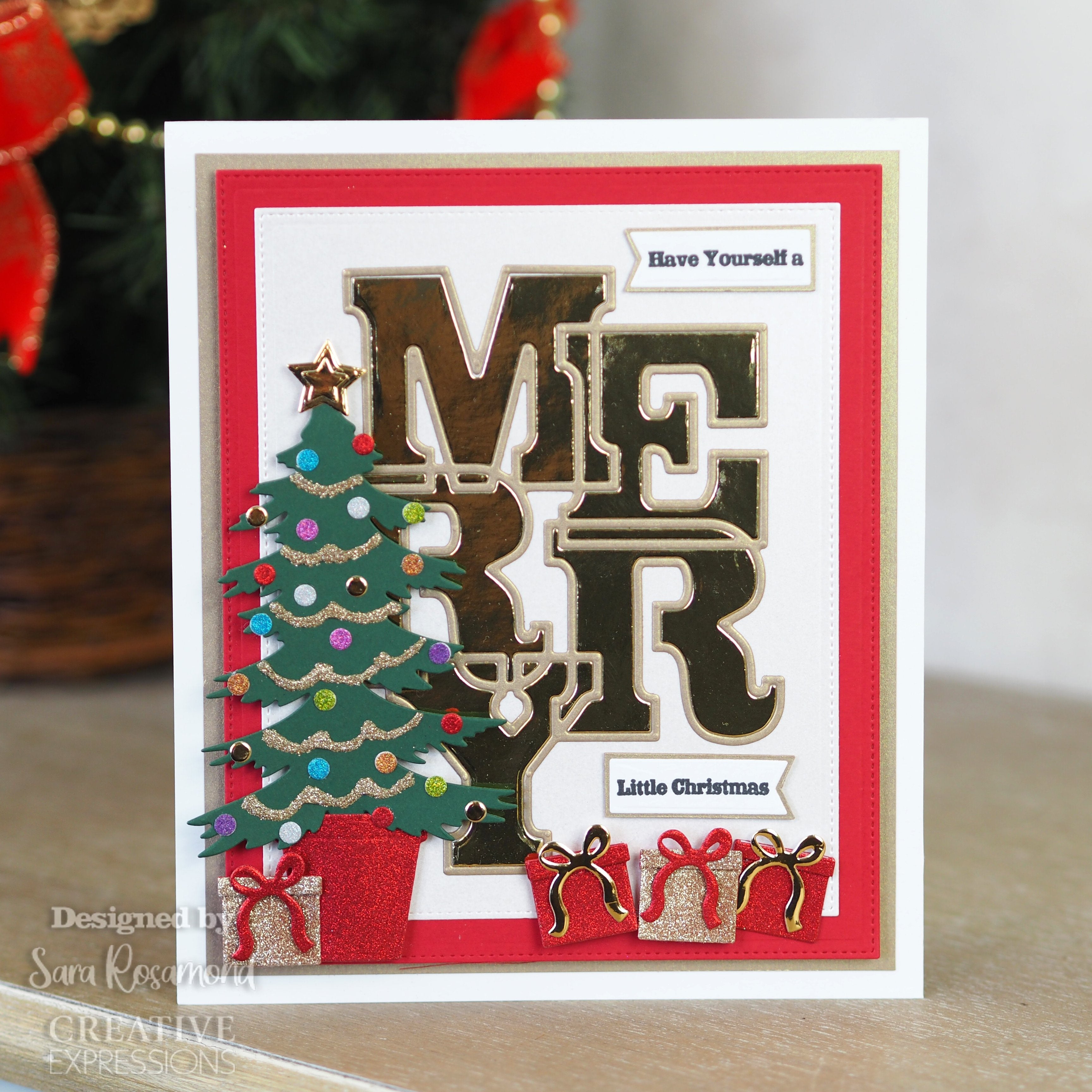 Creative Expressions Sue Wilson Big Bold Words Merry Craft Die & Stamp Set