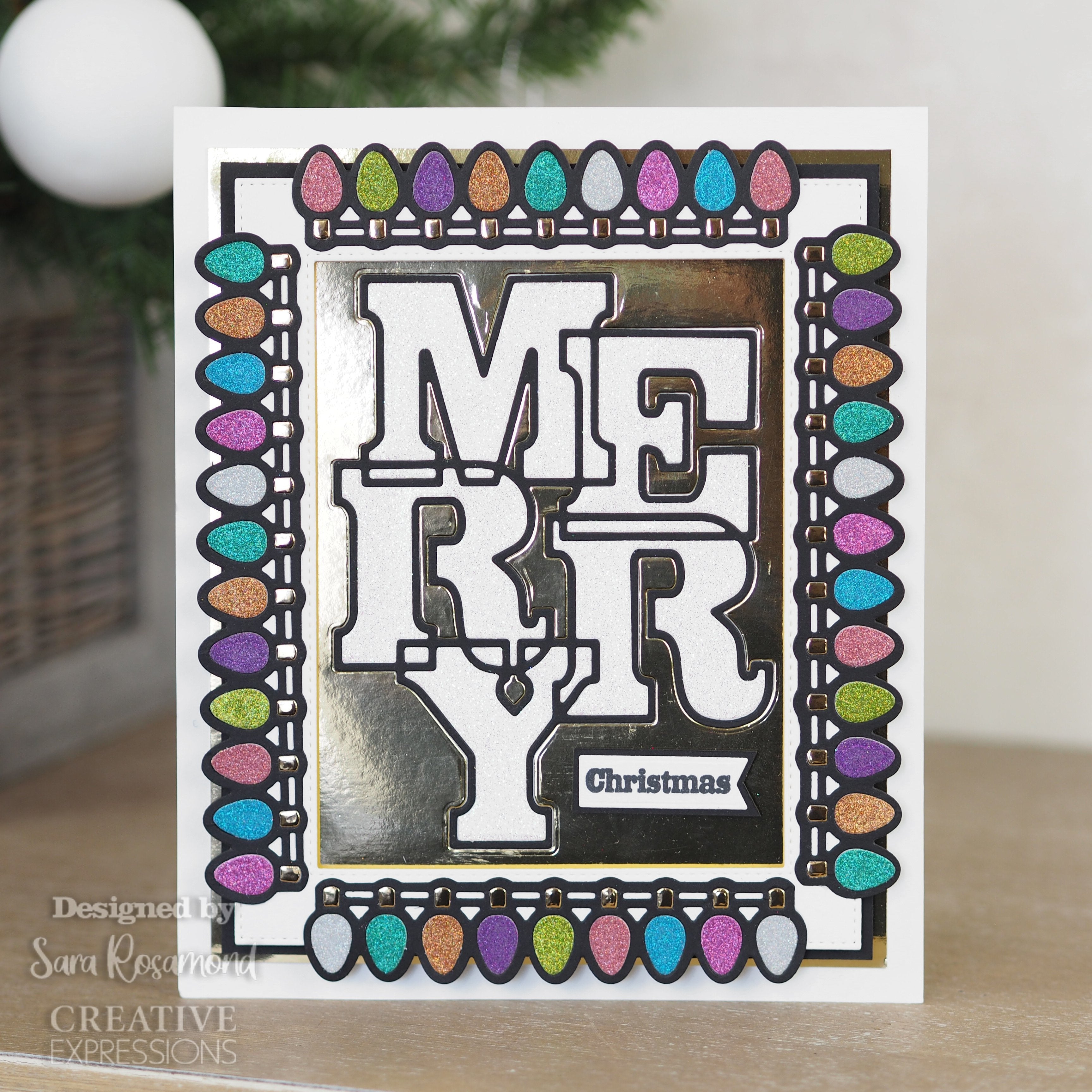 Creative Expressions Sue Wilson Big Bold Words Merry Craft Die & Stamp Set